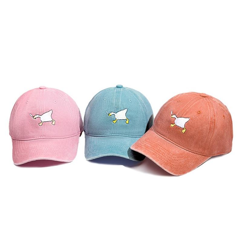 Embroidered Baseball Cap With Goose Pattern For Uninsex Casual And Fashionable City Style Duckbill Cap