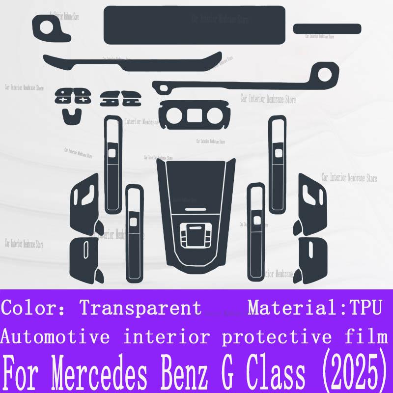 For Mercedes Benz G Class (2025)Car Gearbox Panel Film Dashboard Protective Sticker Interior Anti-Scratch Film Cover Accessories