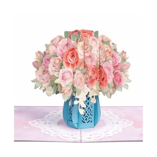 Forever-Blooming 3D Pop-Up Flower Recyclable Paper Romantic Memories Valentine’s Card Eternal Card Handmade Day Anniversary Birthday