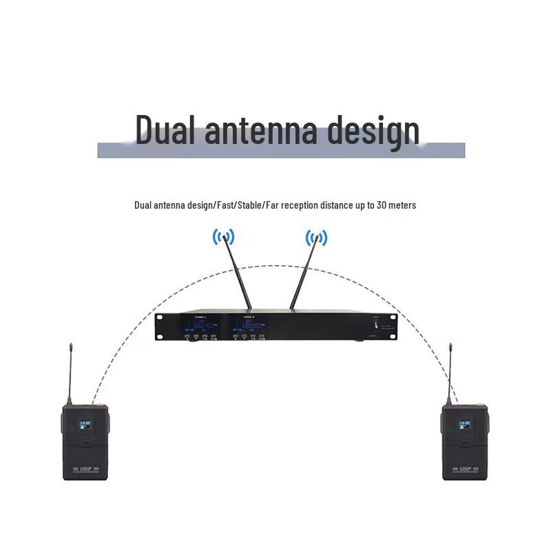 Runpu RP-WH9002L Профессиональная беспроводная система с двумя петличными микрофонами (Китайская версия)