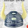 Roman Spartans Soldier Helmets Double Horn Designs Hat Adjustable for Cosplay Party and Theme Event Double Horn Helmets