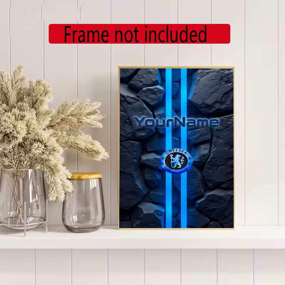 Chelsea Fc Customize Your Name Diamond Painting Round Diamond Diy Frameless Holiday Artwork Suitable For Home Office Wall Decoration