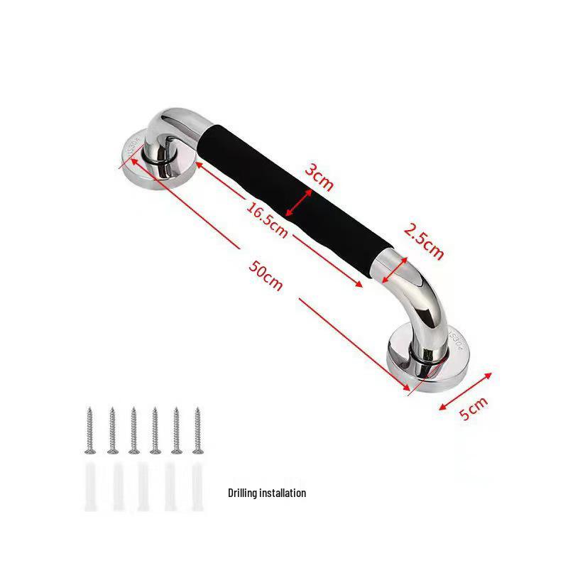 304 Stainless Steel Non-Slip Bathroom Handrail with Silicone Grip