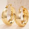 Huitan Роскошные серьги-кольца большого размера золотого цвета для женщин, свадебная вечеринка, повседневные элегантные аксессуары, ювелирные изделия