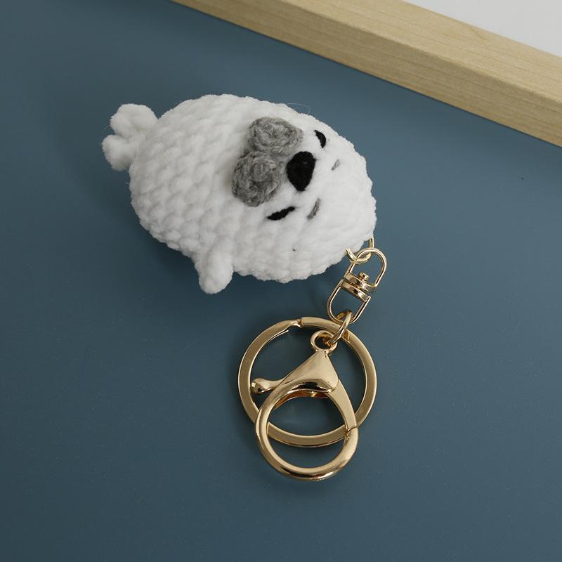 Милые брелоки в виде кукол-тюленей ручной работы, серия морских животных, вязаный крючком брелок для сумки, подвеска, вязаная кукла-тюлень, аксессуары оптом