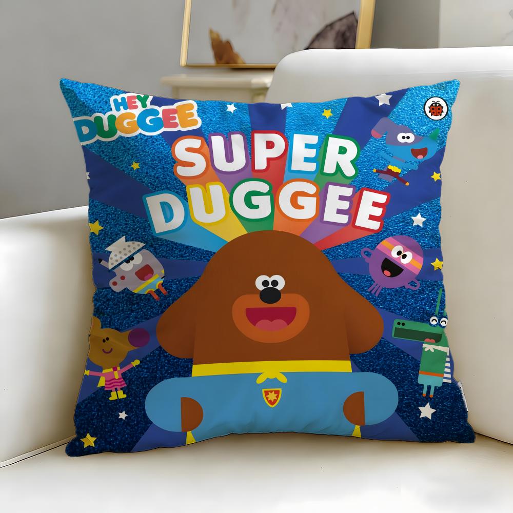 classic cartoon Hey Duggee Cushion Cover Soft & Easy-Wash Pillow Case – Versatile for Couch, Bed, Travel and Office