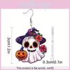 Halloween Themed Ghost Pumpkin Flower Pattern Women Alien Acrylic Earrings For Costume Accessory