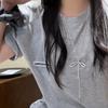 Серебряное длинное ожерелье с бахромой и бантом, новое модное, универсальное, с чувством дизайна, цепочка на ключицу, женское