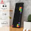 Ajazz K870t механическая клавиатура, беспроводная Bluetooth, пользовательская RGB, горячая замена, игровая, зеленый чай, красный, черный, ось