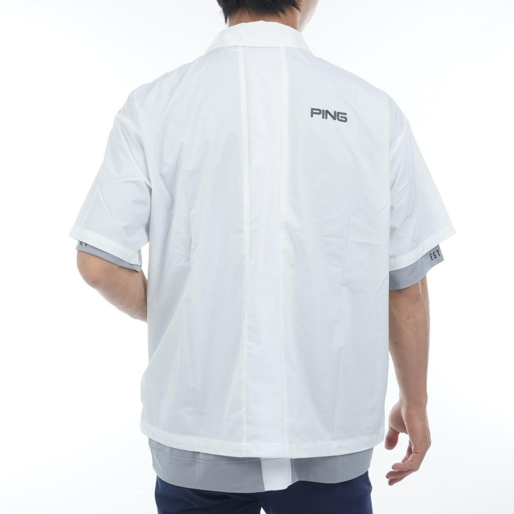 PING Apparel Men's Water-Repellent Layered Twin Set (Moisture-Wicking, Quick-Drying, UV Protection) / Golf / 621-5160309 030_White L