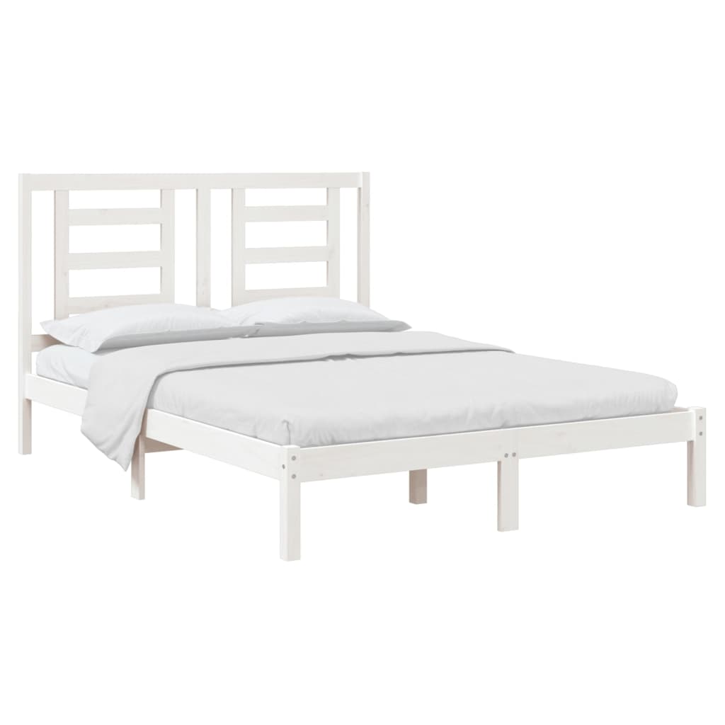 Solid Wood Bed without Mattress White 140 x 190 cm Pine Wood