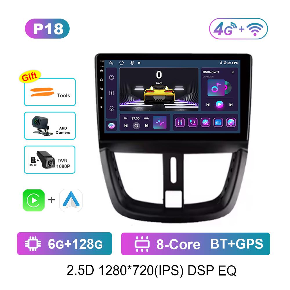 for Peugeot 207 CC 207CC 2006 - 2015 Android Intelligent System Car Radio Multimedia Player GPS Navigation BT 4G Carplay WiFi