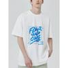 Fear No One Black T Shirt with Blue Graffiti Print and Motivational Text for Casual Wear and Street Style