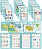 Traceease Educational Poster For Elementary School, Pack Of 25 Laminated Kids Learning Posters Great for Classroom HomeSchool