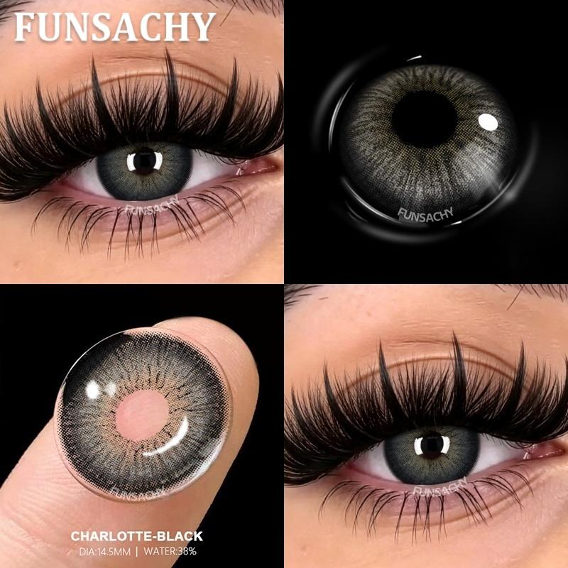 FUNSACHY 1 Pair Color Contact Blue Lenses for Eyes Make Up Lenses Beauty Pupils Cosmetic Colored Lenses Colorcon Green Contacts