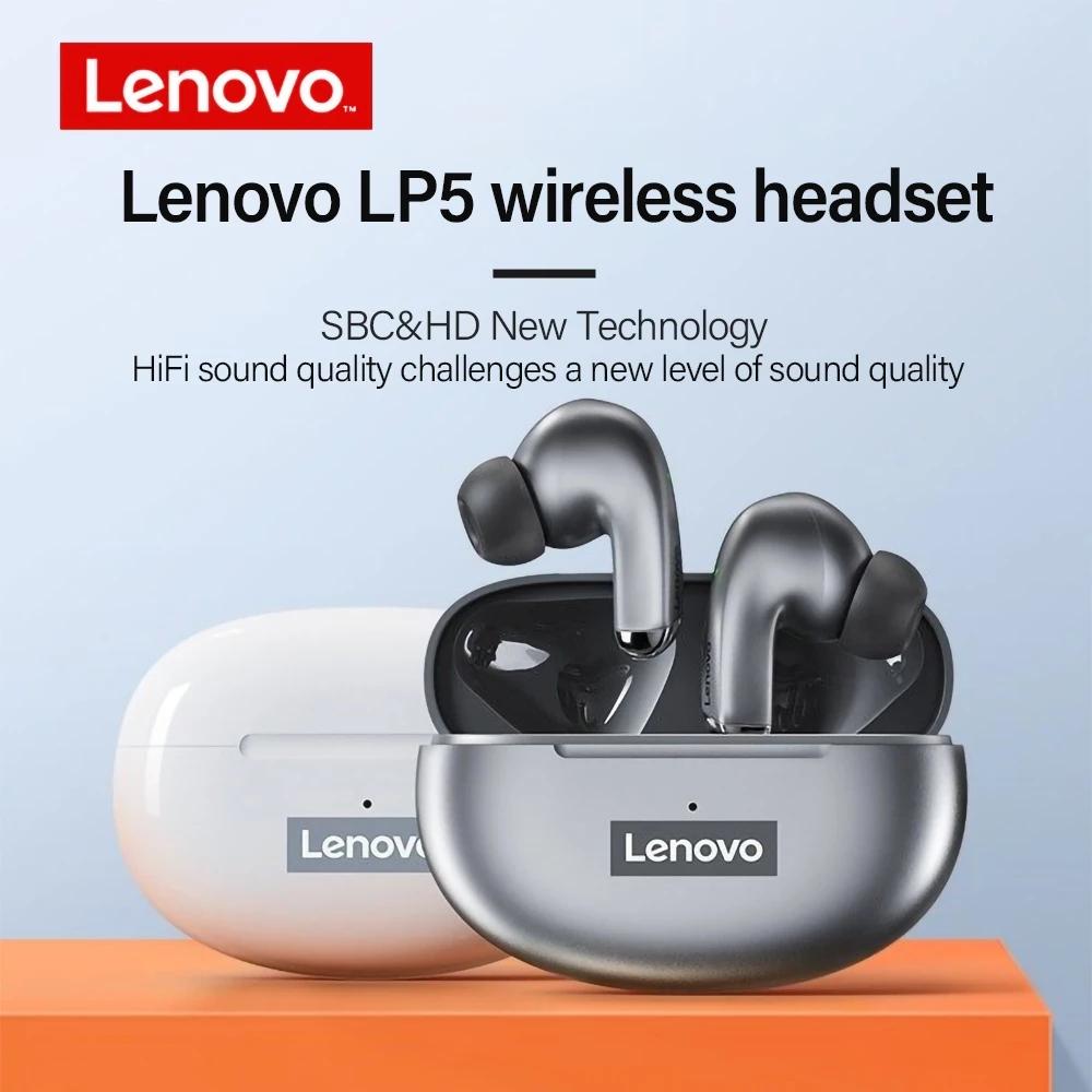 Lenovo LP5 Wireless Bluetooth Earbuds HiFi Music Earphone with Mic Headphones Sports Waterproof Headset