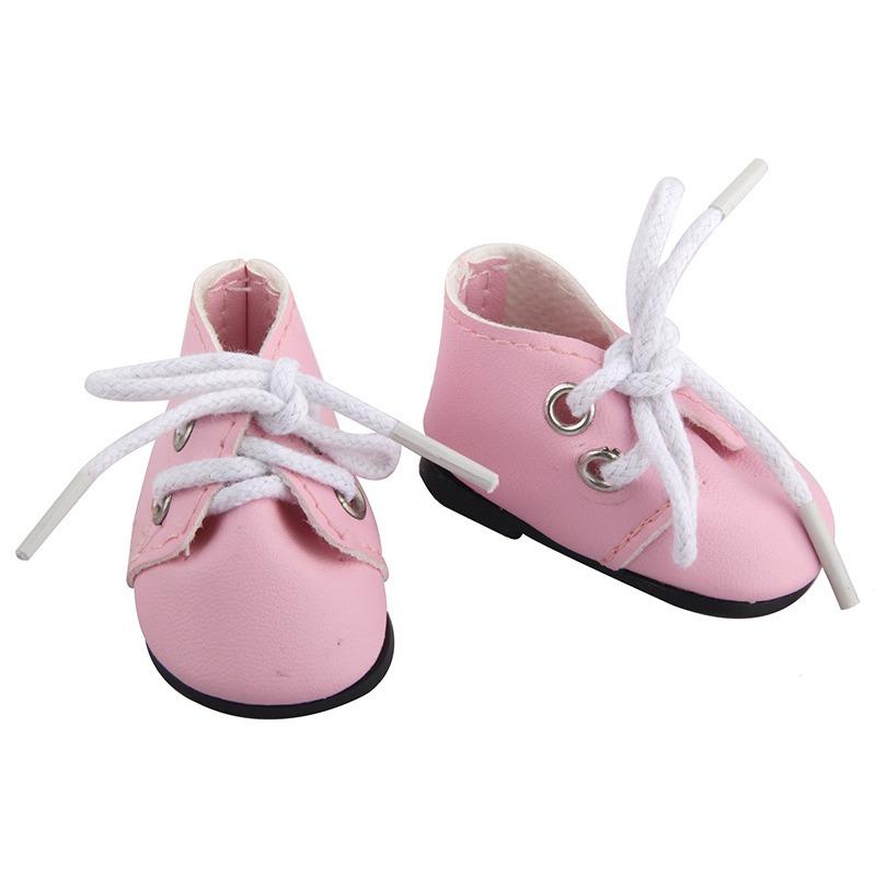 1 пара кукольной обуви из искусственной кожи со шнурками для 14-дюймовых кукол, аксессуары, игрушки