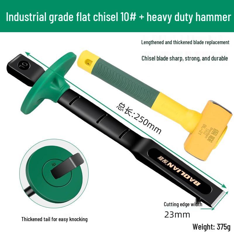 Tungsten Carbide Concrete and Stone Splitter Chisel with Chrome Vanadium Steel Alloy Head