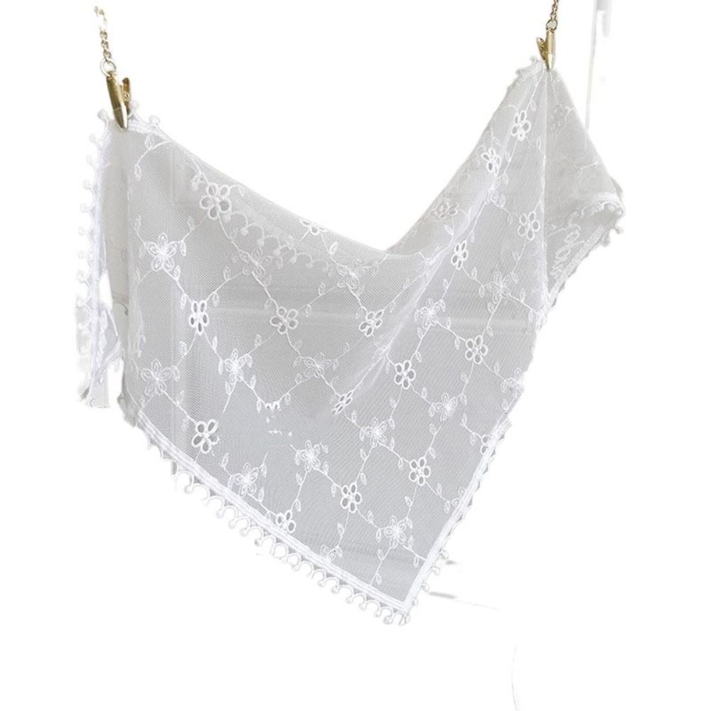 Turban Lace Triangle Bandana Countryside Style Flower Triangle Scarf Lace Hair Scarf Travel