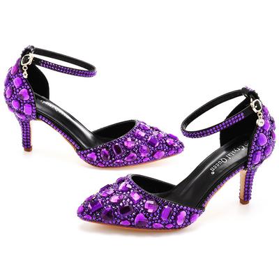 7 см весна новый кристалл сверкающий бриллиант 11 цветов свадебные туфли туфли для подружки невесты банкет шпилька женская обувь