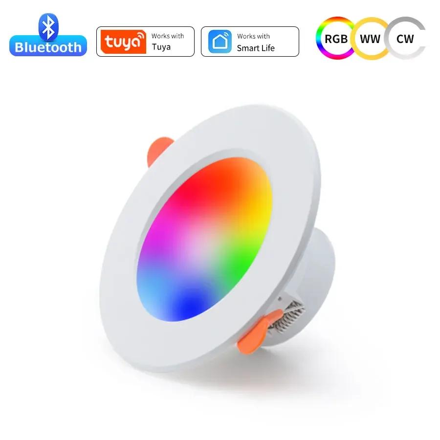 Светодиодный потолочный светильник AC220V 10W Bluetooth Tuya Smart, 2,4 ГГц, с пультом дистанционного управления, управляемый через приложение Smart Life, для гостиной, спальни