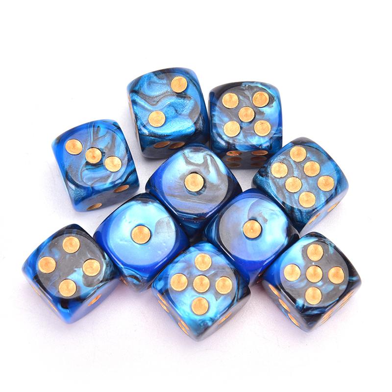 10 шт./компл., игральные кости с круглыми углами, 6-сторонние кости диаметром 16 мм, игральные настольные игры