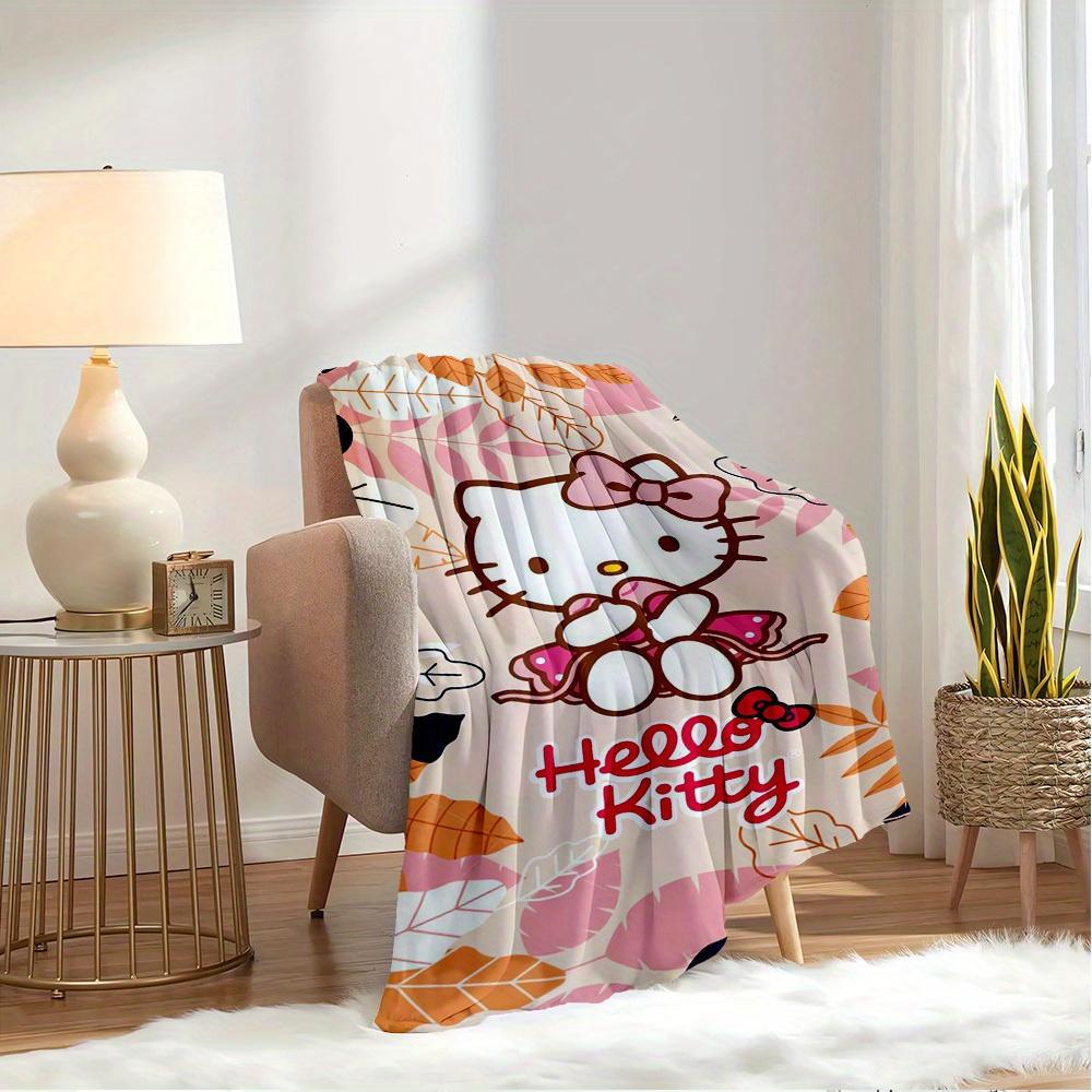 1pc Hello Kitty Autumn Leaves Blanket - Seasonal Home Decor, All Seasons, Comfortable and Machine Washable, Perfect Gift for Everyone, Perfe