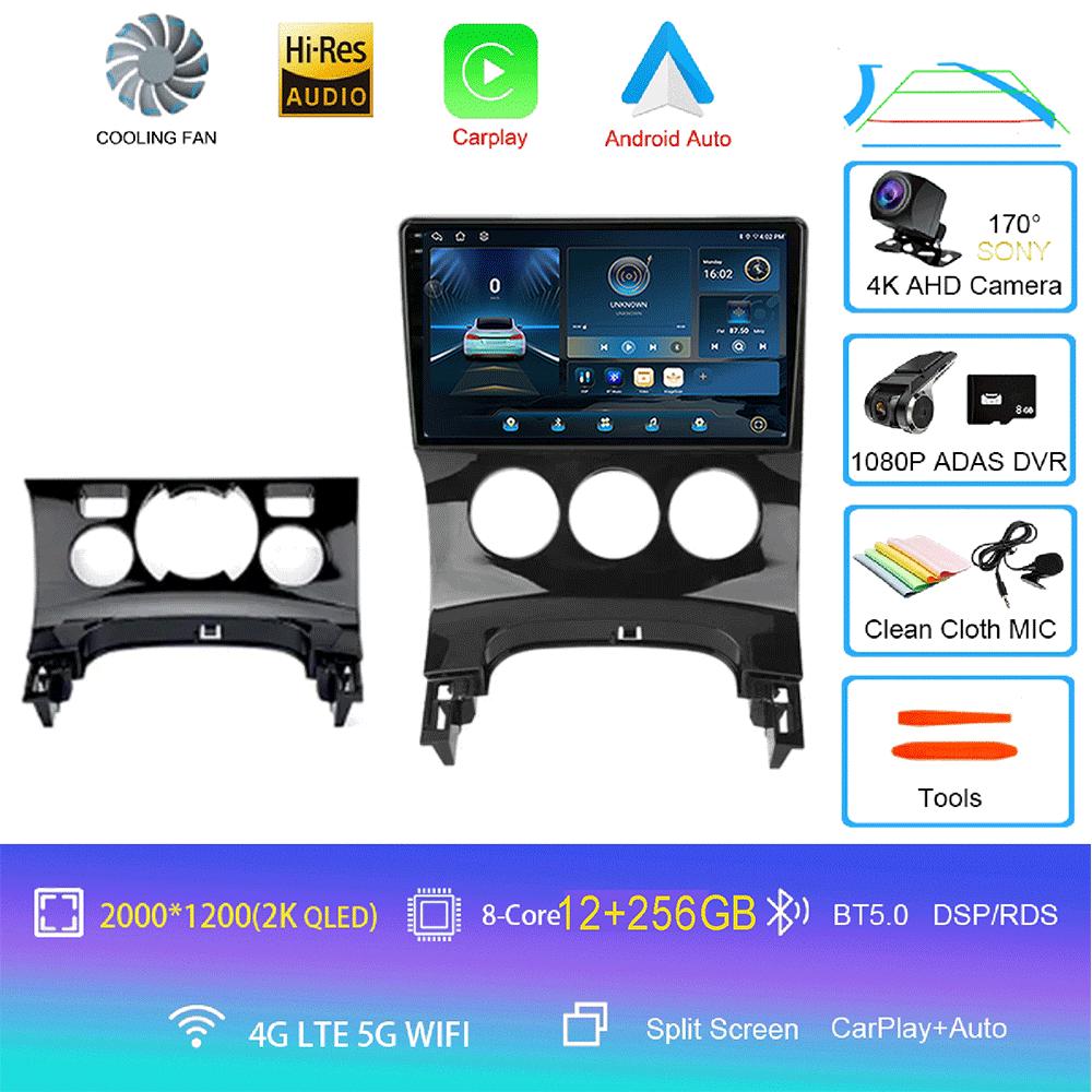 2Din Android 14 Carplay Auto Для Peugeot 3008 2009-2015 Автомагнитола GPS Мультимедийный Видеоплеер Стерео WIFI+4G DSP