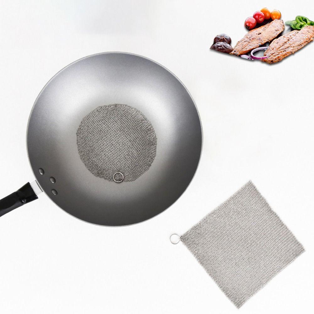 Square Stainless Steel Dishcloth Rust-free Pot Brush Multifunctional Steel Wool Glass