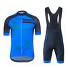 Wisdom Leaves Bib Pants and Cycling Jersey Short Breathable and for Summer Men's Set, Sleeve, Moisture-Wicking (XXL, Blue)