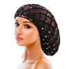 Mesh Hair Net Polyester Knit Snoods Crocheted Sleep Cap with Faux Pearls Decoration Fashionable Head Cover for Women