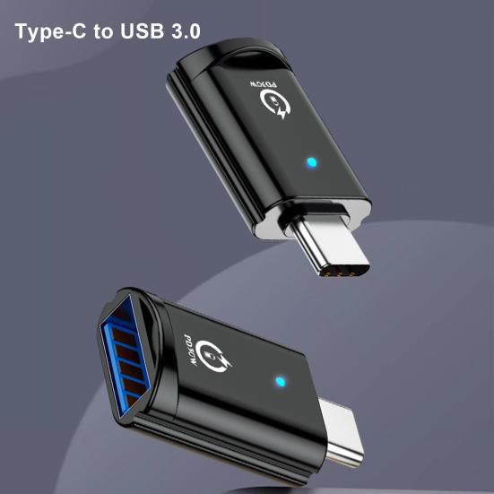 Тип C к адаптеру USB 3 PD с быстрой зарядкой и высокоскоростным разъемом для передачи данных.