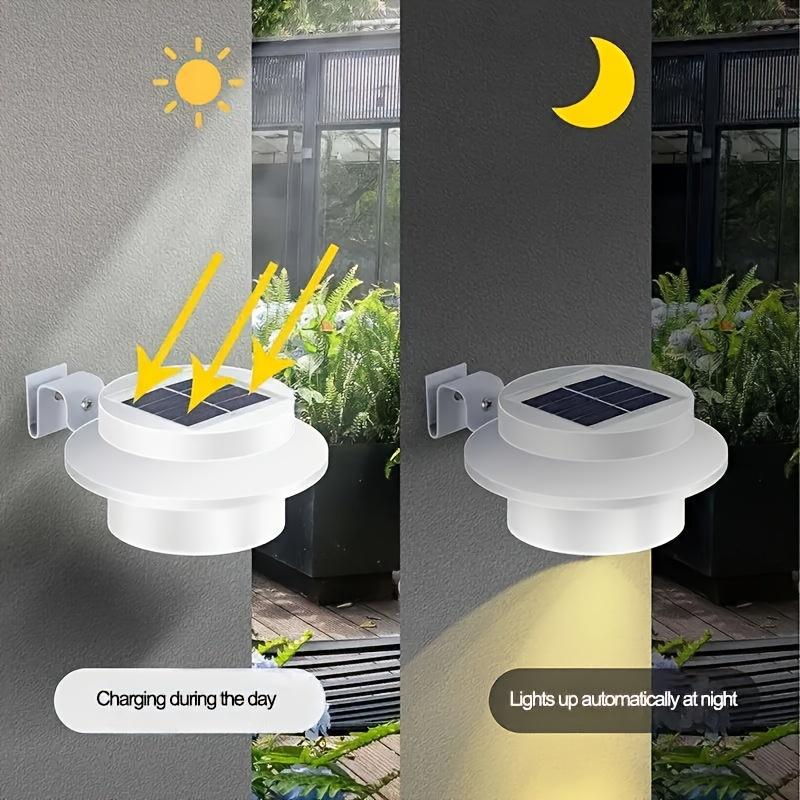 LED Gutter Lights, 1 LED Solar Fence Lights Outdoor Deck Light Wirefless Wall Lamp White Light For Yard Fence Roof Gutter Garden