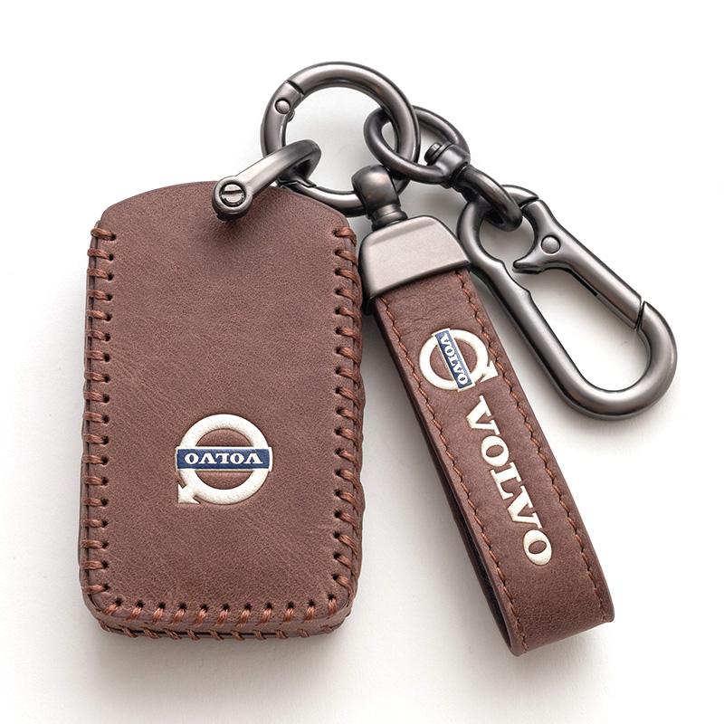 hzmuq8 New Leather Car Smart Remote Key Case Cover Holder Shell Fob For Volvo XC60 XC40 XC90 S90 V60 S60 V90 C40 Polestar 1 Polestar 2