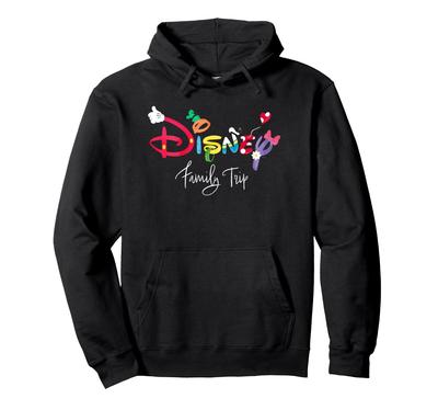 Толстовка с капюшоном Disney Mickey & Friends Character Letters Disney Family Trip