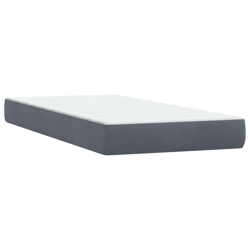 Box Spring Bed with Mattress Dark Gray 80 x 220 cm Velvet