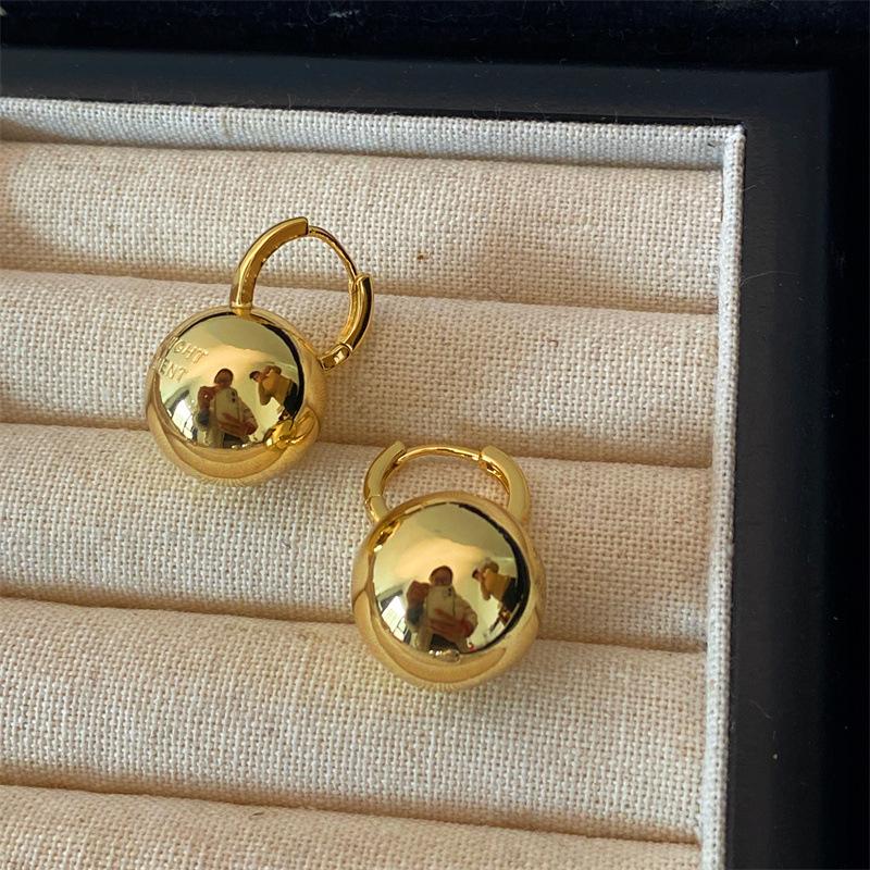 Металлические серьги-пусеты в стиле корейского блогера – Модные золотистые и серебристые маленькие круглые серьги