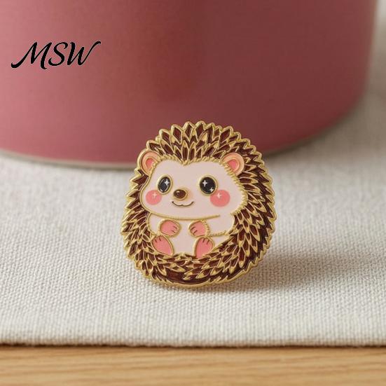 Metal Lapel Pin Enamel Animal Brooch Pin, Bear Penguin Fox Dog Hedgehog Badge, Women Jewelry Men Alloy for Coats Sweaters Scarves Theme Pins