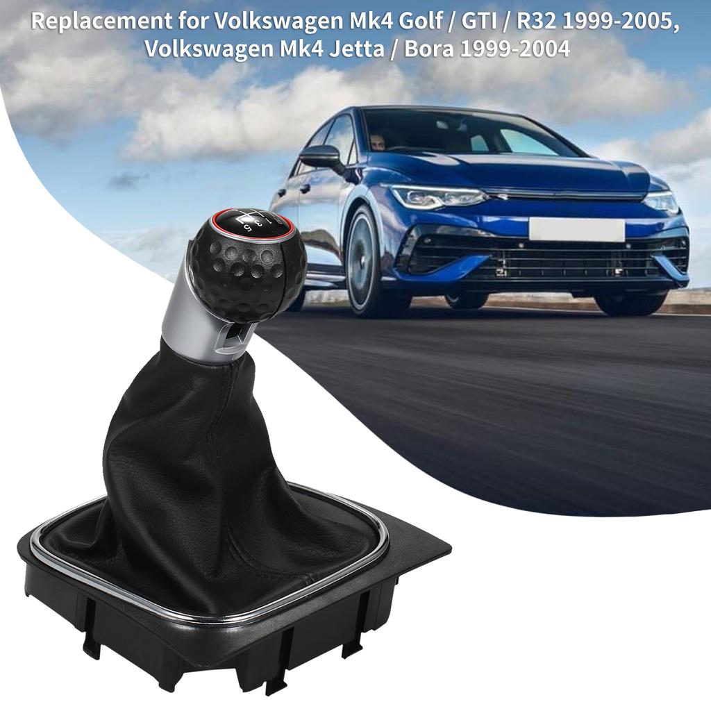 5 Speed Car Gear Shift Knob Gaitor Boot with PU Leather Dustproof Cover Replacement for Volkswagen