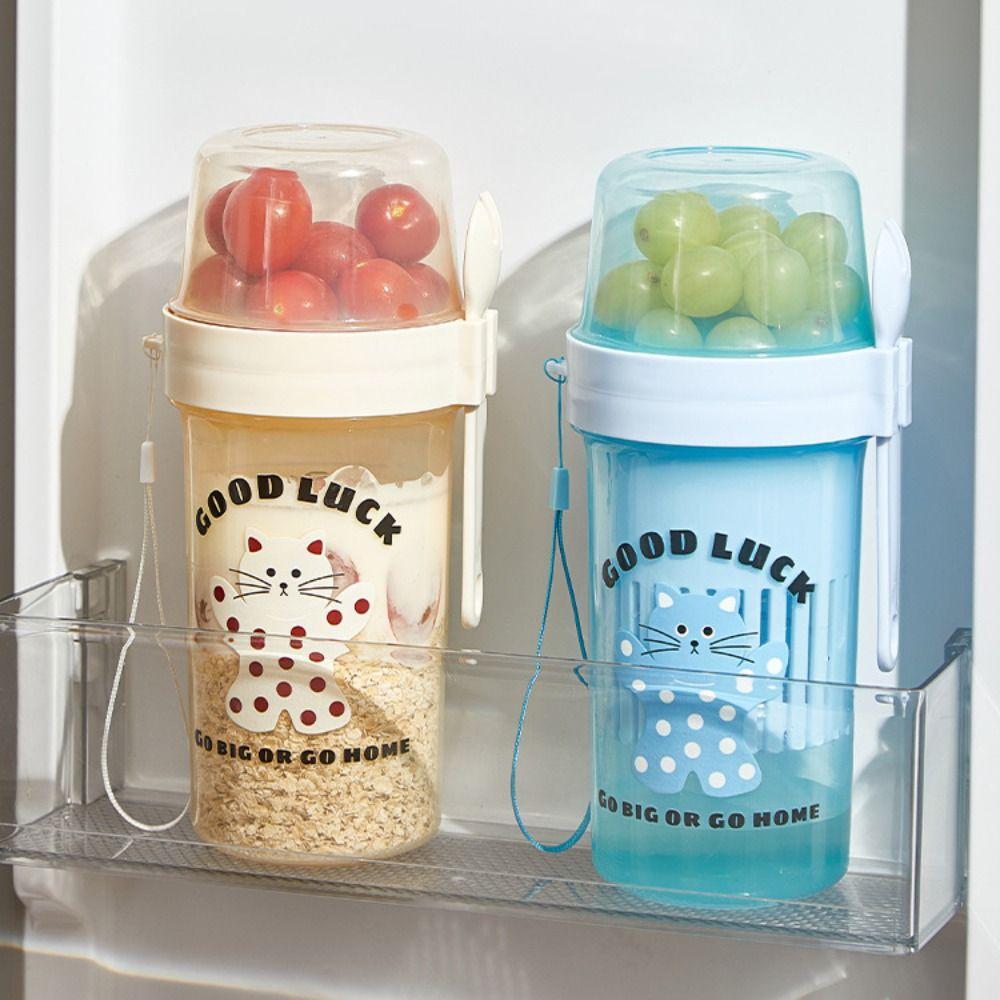 With Lid And Spoon Yogurt Filter Strainer Portable Yogurt Maker New Breakfast Oatmeal Container