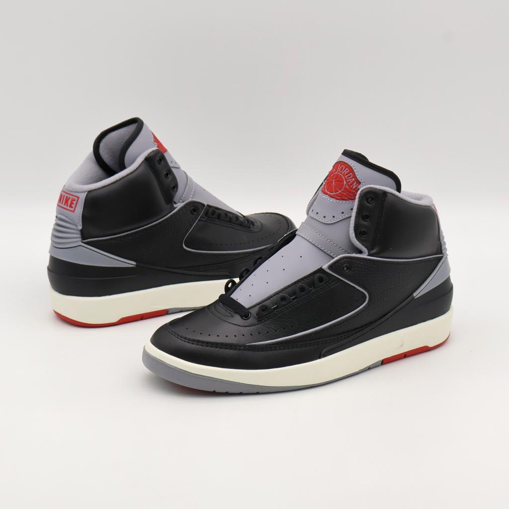 DR8884-001 Nike Air Jordan 2 Retro Черный Цемент Огненно-Красный Парусный Серый (Мужской)