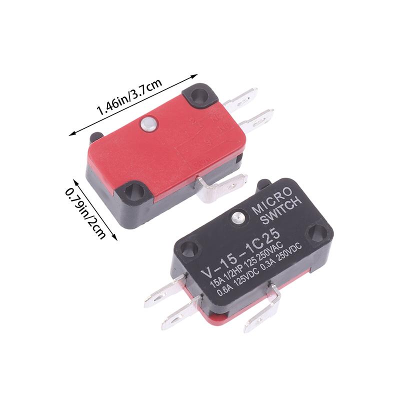 10 шт. Микропереключатель V-15-1C25 Серебряный контакт V-15-1C25 Контактный переключатель для микроволновой печи Медный контакт Тактовый переключатель Концевой микропереключатель