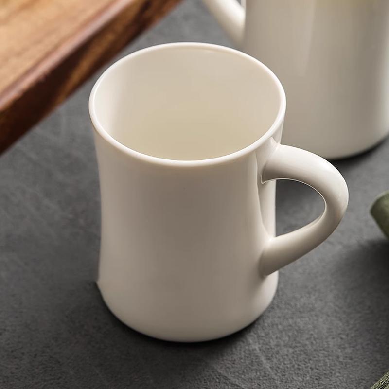 350ML White Ceramic Mug Home Coffee Mug Ceramic Mug Living Room Coffee Table Decoration Ornament Breakfast Drinking Utensil