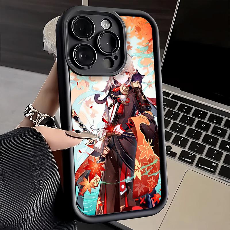 Чехол для телефона iPhone 17 Air 16E 15 16 Pro Max Genshin Impact Казуха Чехол 14 Plus 13 12 Mini Мягкий силиконовый Fundas