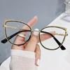 High Quality Retro Cat Eye Anti-blue Light Glasses Women Men Fashion Metal Frame Computer Optical Glasses Plain Glasses