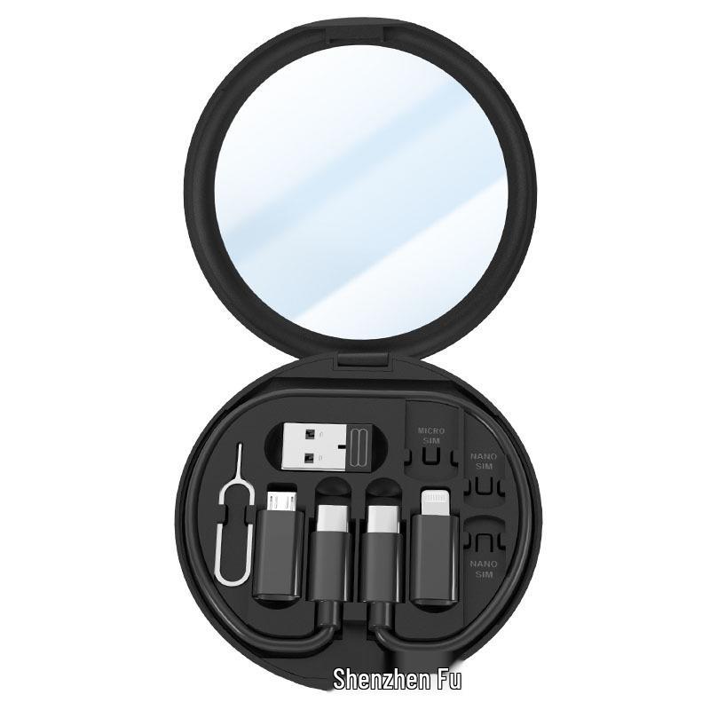 Многофункциональный кабель для быстрой зарядки PD 60 Вт и коробка для хранения с подставкой для телефона - Портативный дорожный набор