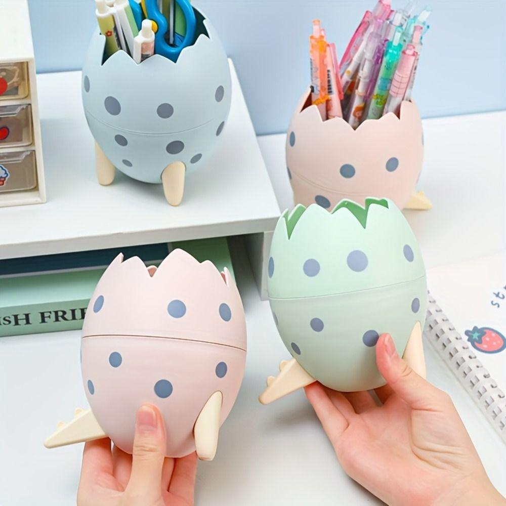Egg Shape Pen Holder Creative Stationery Storage Box Pencil Case Kids Boys Girls