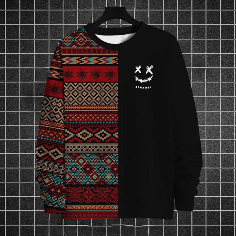 Модная мужская толстовка с длинным рукавом с забавным графическим принтом Футболки с принтом Осенние свободные толстовки с круглым вырезом Мужская одежда больших размеров Топы