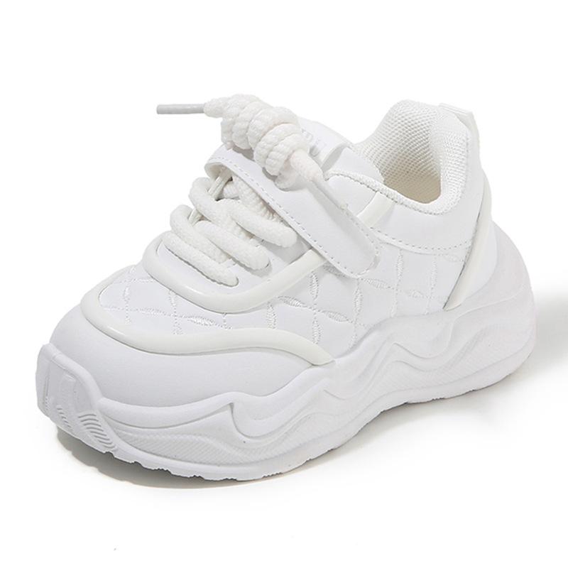 Детская спортивная обувь 2025 весна и осень новая обувь для пап для мальчиков корейская версия маленькие белые туфли для девочек мягкая подошва детская повседневная обувь