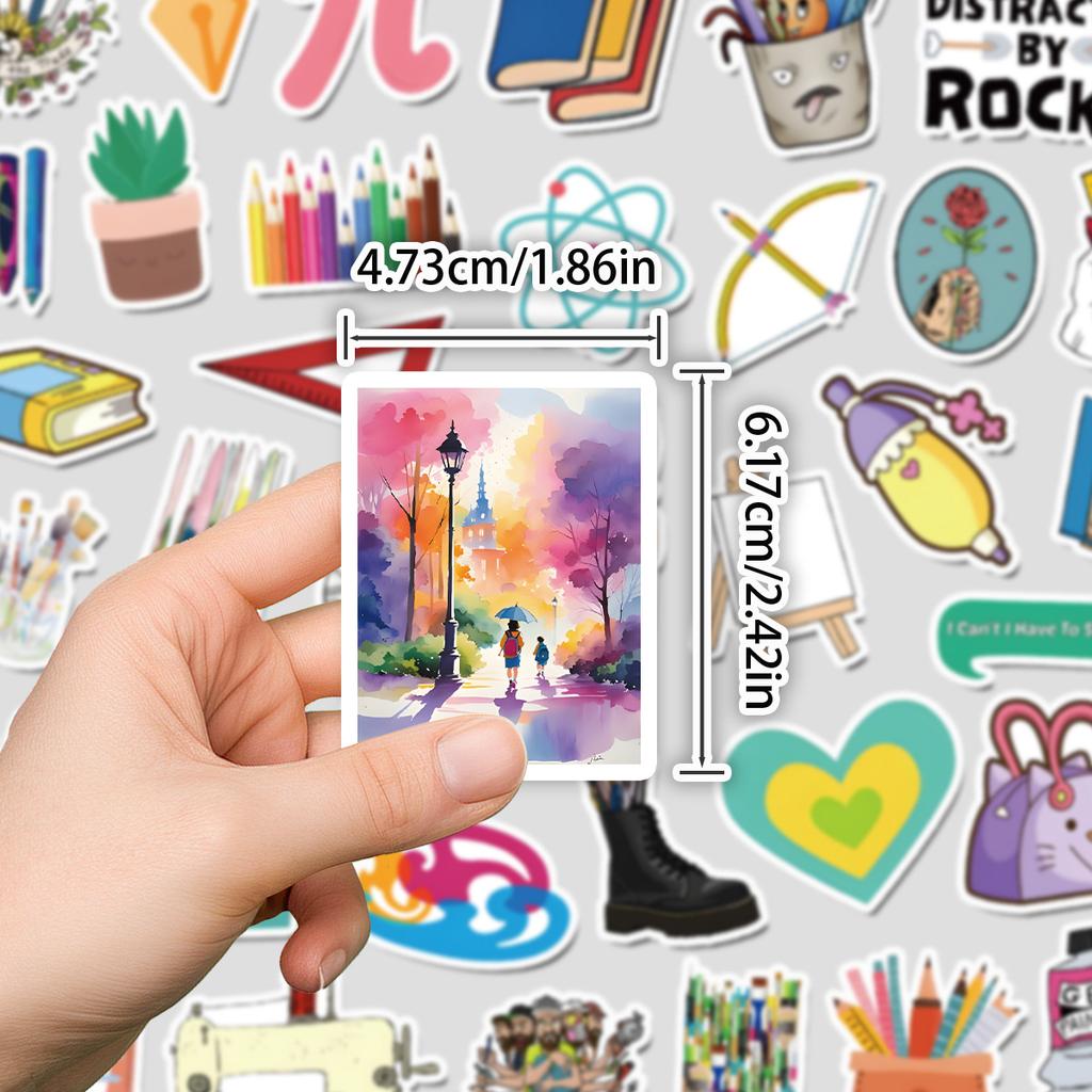 100 Cute Style Learning Stationery Graffiti Stickers Children's Stickers Water Cup Mobile Phone Waterproof Decorative Stickers
